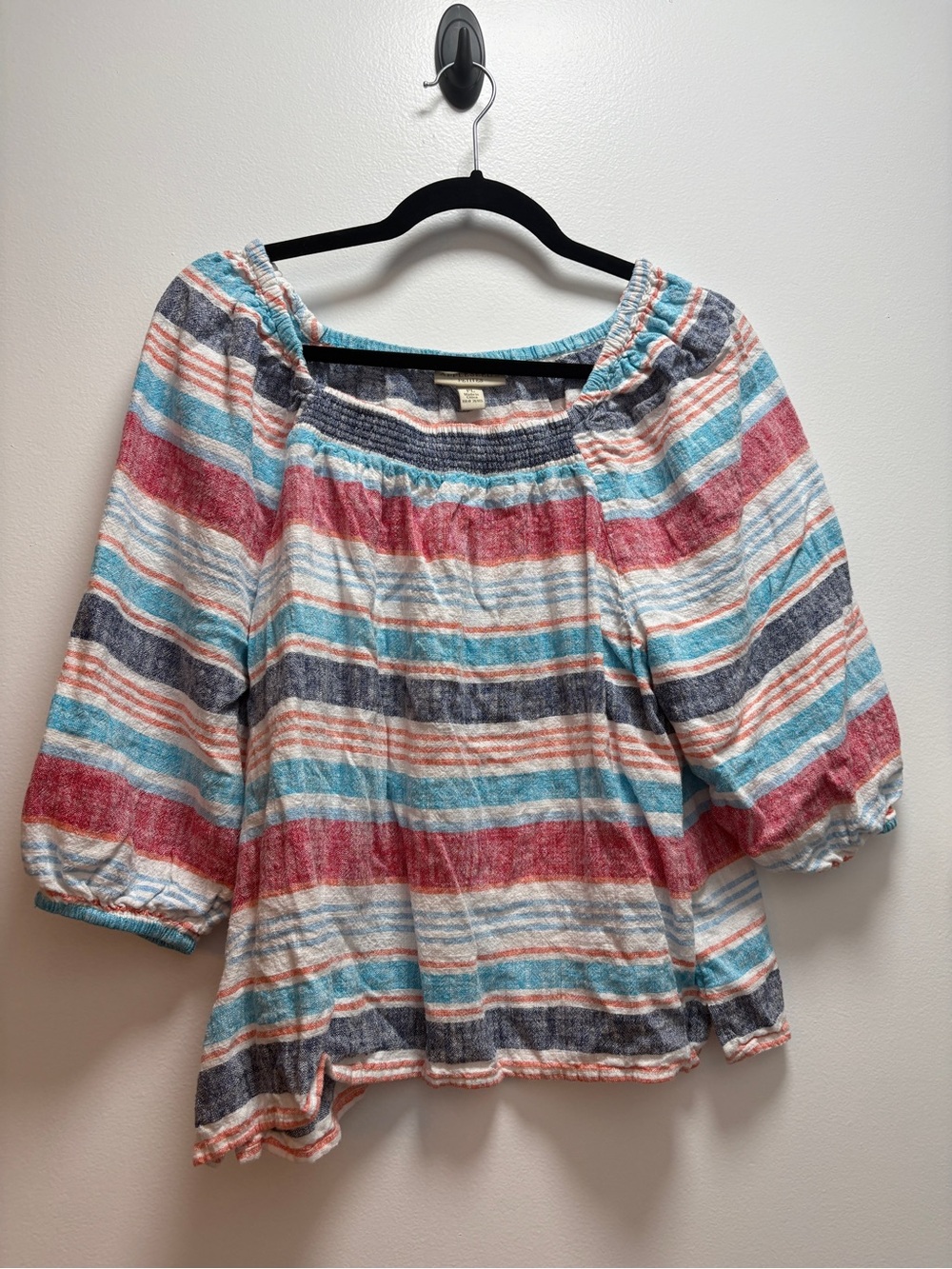 Appleseed's | Linen StripedTop in Blue, Red & Gray